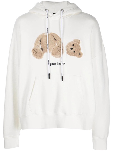 bear-print hoodie