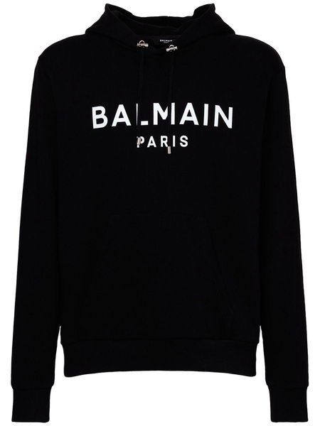 Balmain Logo Printed Drawstring Hoodie