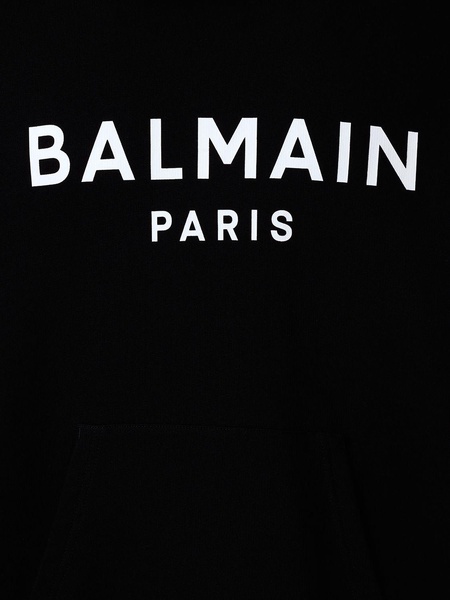 Balmain Logo Printed Drawstring Hoodie