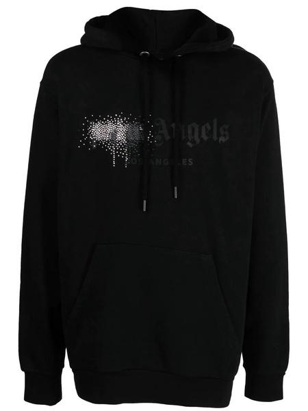 rhinestone-embellished logo print hoodie