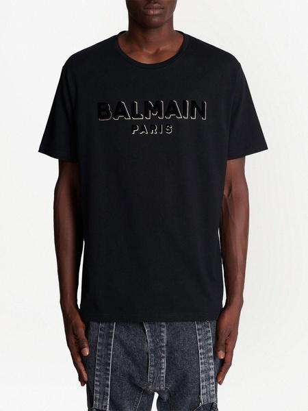 BALMAIN Foil and Flock T-Shirt for Men - SS23 Collection