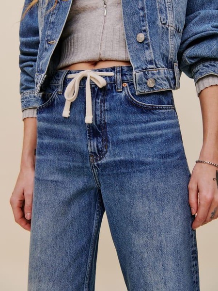 Cary Drawstring Waist Slouchy Wide Leg Jeans