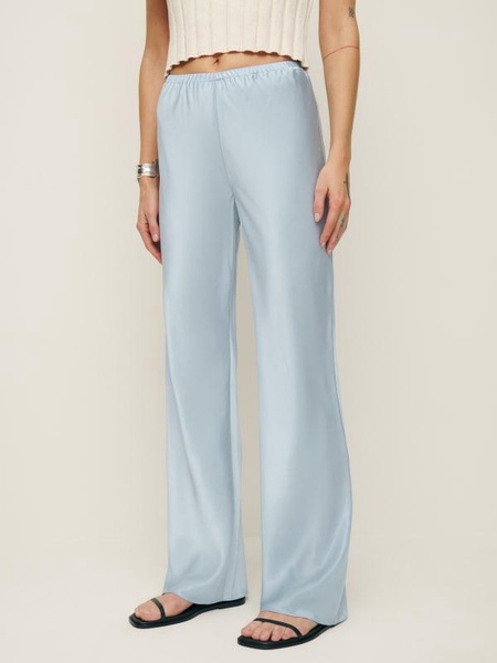 Gale Satin Mid Rise Bias Pant