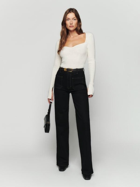 Alyssa High Rise Wide Leg Long Jeans