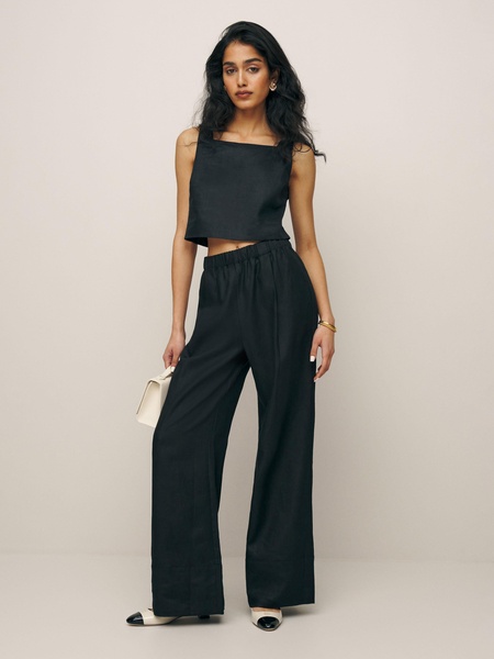 Fernando Wide Leg Linen Pant