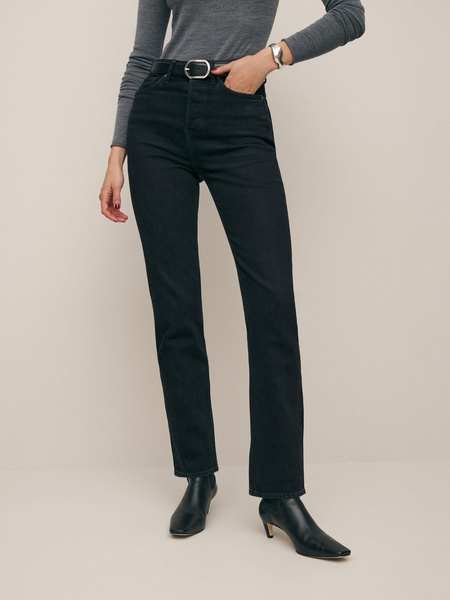 Cynthia Stretch High Rise Straight Jeans