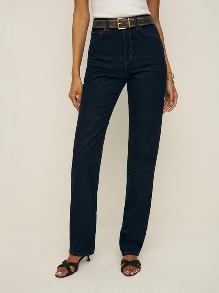 Cynthia High Rise Straight Long Jeans