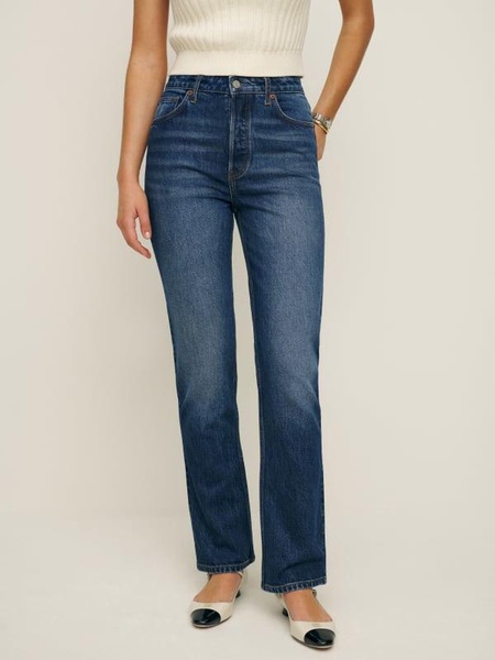 Cynthia Stretch High Rise Straight Jeans