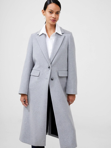 Fawn Felt Single Breasted Coat Grey |