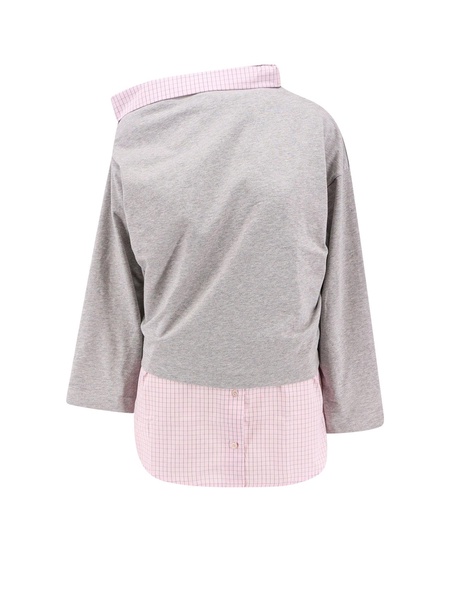 Cotton sweatshirt with contrasting shirt detail