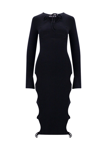 Viscose blend dress with cut-out details