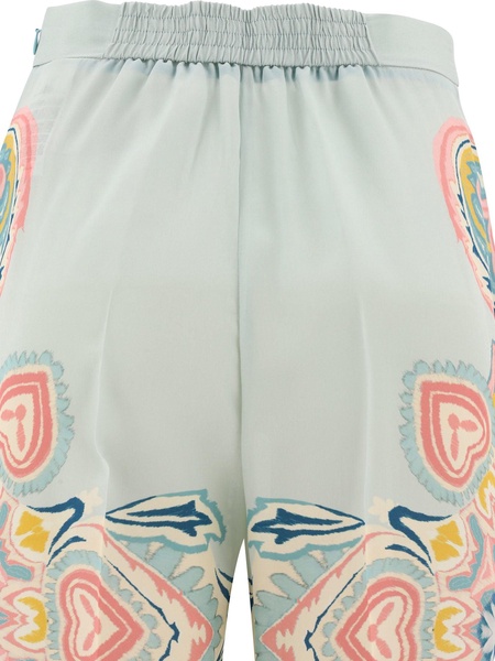 Printed Palazzo Trousers Light Blue