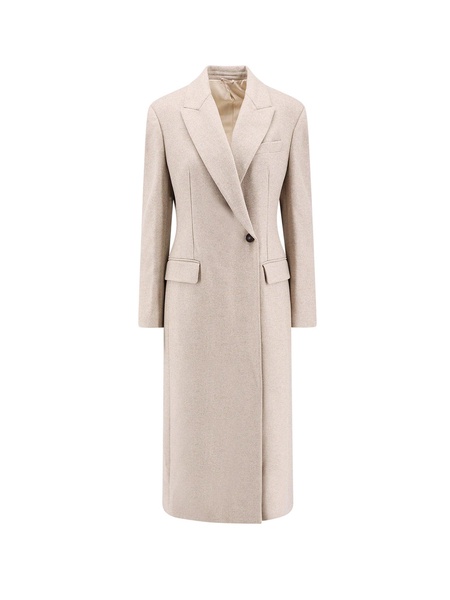 Double-breasted wool coat