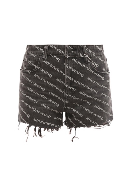 Cotton shorts with all-over logo print