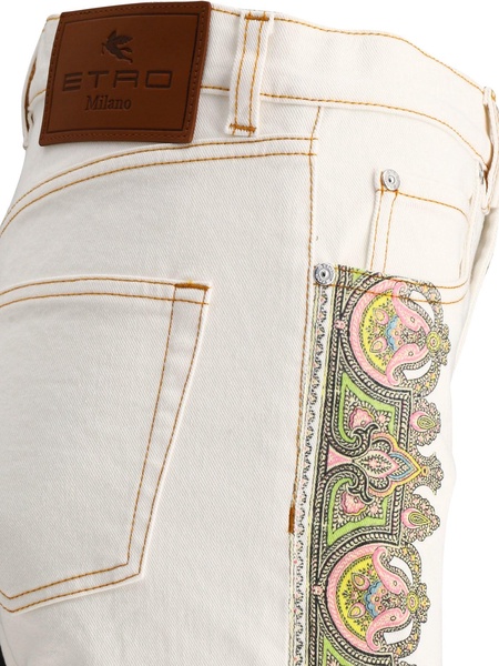 With Side Prints Jeans White