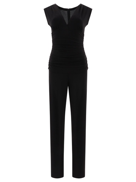 V-Neck Jumpsuit Dresses Black