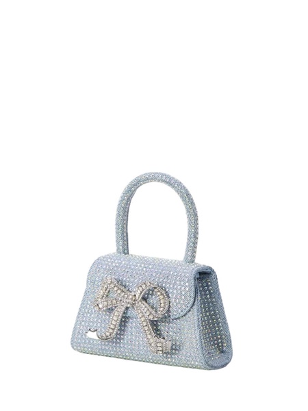 Blue rhinestone denim micro bag