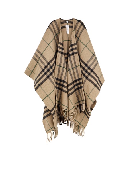 Burberry Checkered Fringed-Edge Cape