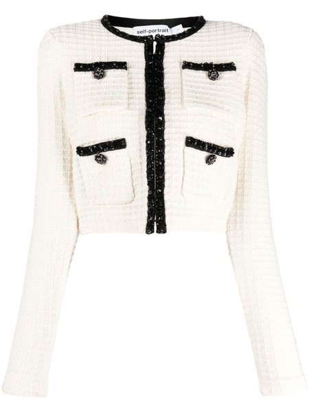 waffle-knit cropped jacket