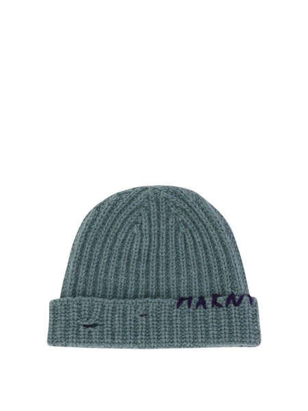 Beanie With Embroidered Logo Hats Light Blue