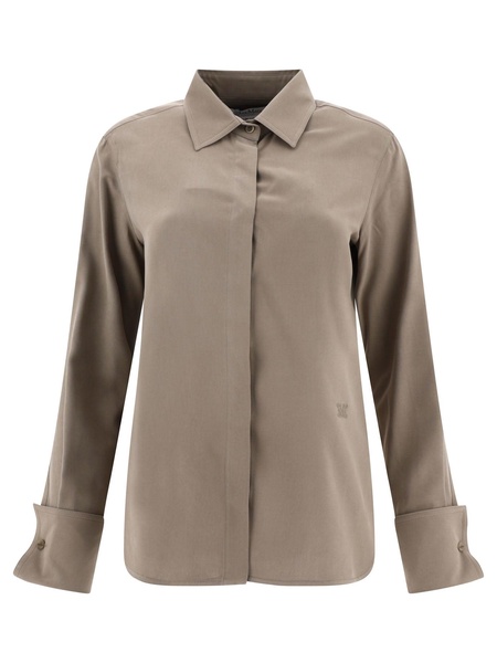 Max Mara "Candia" Classic Silk Canvas Shirt