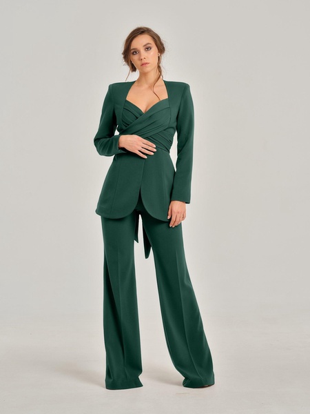 Emerald Dream Cross-Wrap Statement Suit