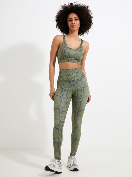 High Rise Legging - Olive Snake