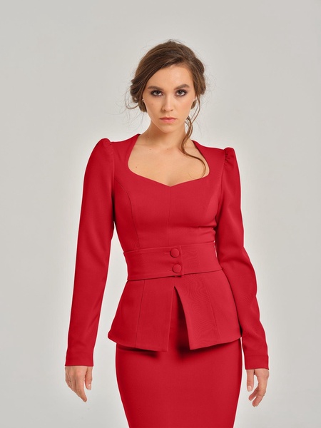 Fierce Red Fitted Two-Piece Set