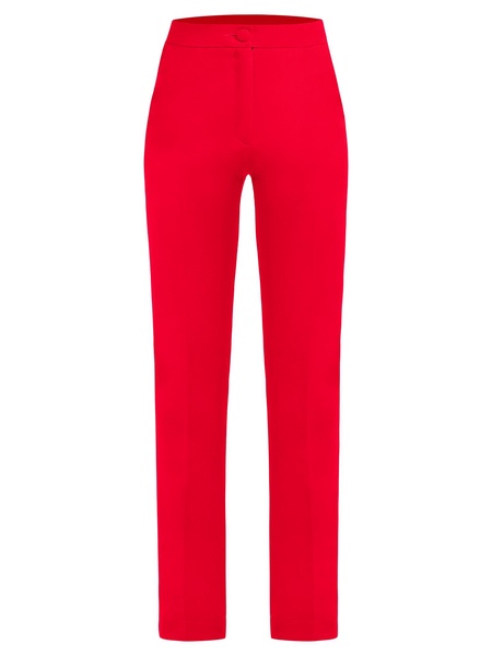 Red Fantasy Straight-Leg Slim Trousers