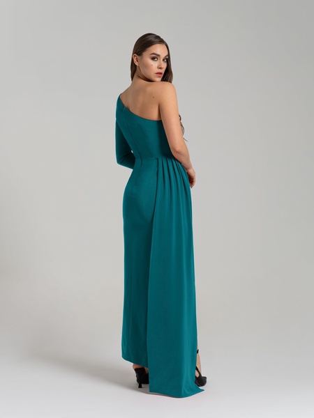 Iconic Glamour Draped Long Dress - Turquoise