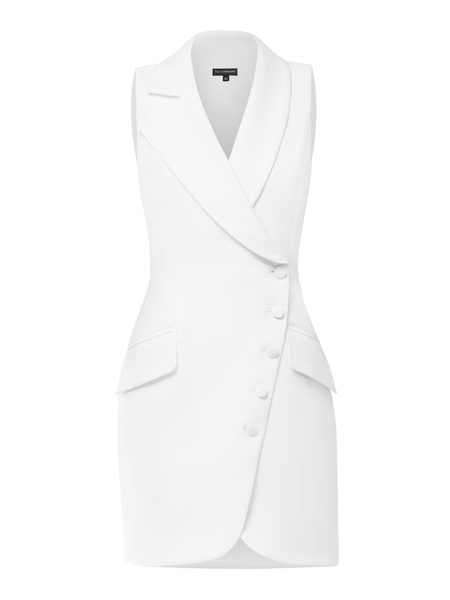 Significant Other Sleeveless Blazer Mini Dress - Pearl White