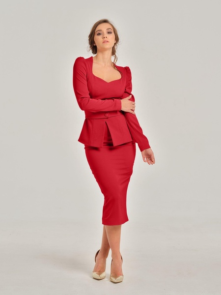 Fierce Red Fitted Two-Piece Set