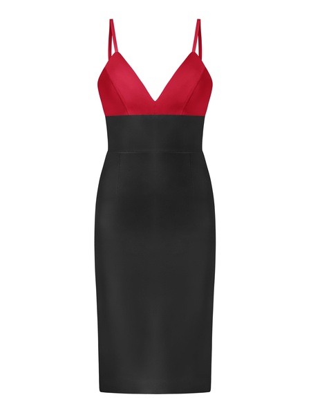 Bold Simplicity Midi Dress, Black & Red