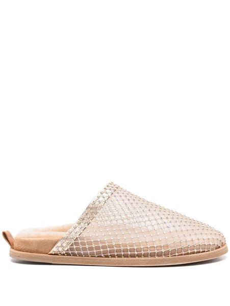 Forte_Forte Strass Mesh Flat Sabot Shoes