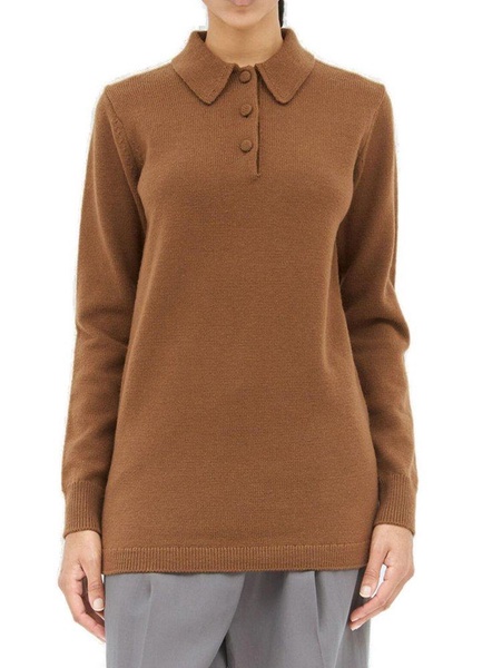 Dries Van Noten Ribbed Trim Knitted Polo Top