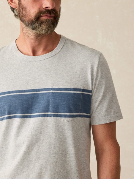 Surf Stripe Sunwashed Pocket Tee - Heather Grey