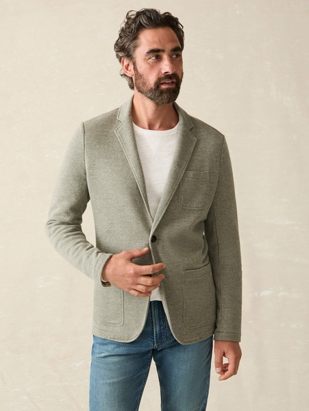 Inlet Knit Blazer - Olive Brush Melange