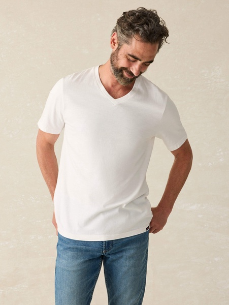 Sunwashed V-Neck Tee - White