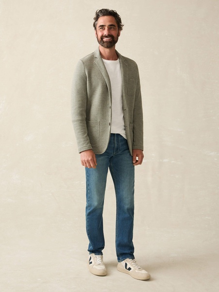 Inlet Knit Blazer - Olive Brush Melange