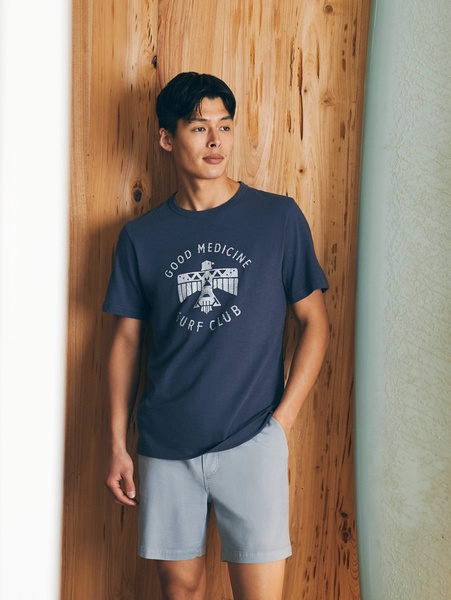 Steven Paul Judd Good Medicine Surf Club Tee - Dune Navy