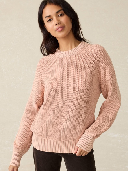 Sunwashed Fisherman Sweater - Mahogany Rose