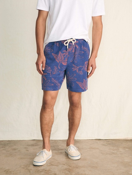 Cabana Towel Terry Sweatshort - Twilight Coral Floral