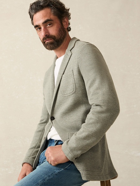 Inlet Knit Blazer - Olive Brush Melange