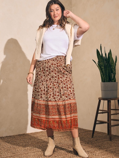 Harlow Skirt - Umber Folly Floral