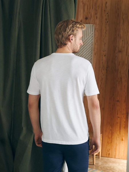 Surf Stripe Sunwashed Pocket Tee - White