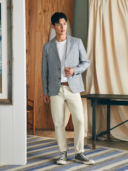 Reserve Linen Herringbone Blazer - Light Graphite Herringbone