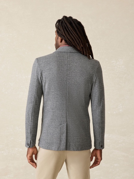 Inlet Knit Tweed Blazer - Steel Rock Herringbone