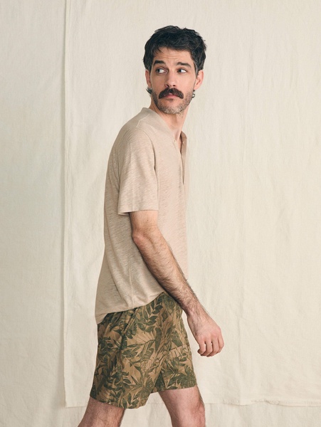 Essential Drawstring Short (6.5" Inseam) - Olive Jungle Tropical