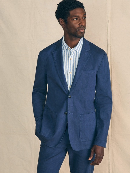 Movement™ Flex Linen Blazer - Deep Sea Navy