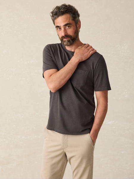 Sunwashed Pocket Tee (Tall) - Washed Black